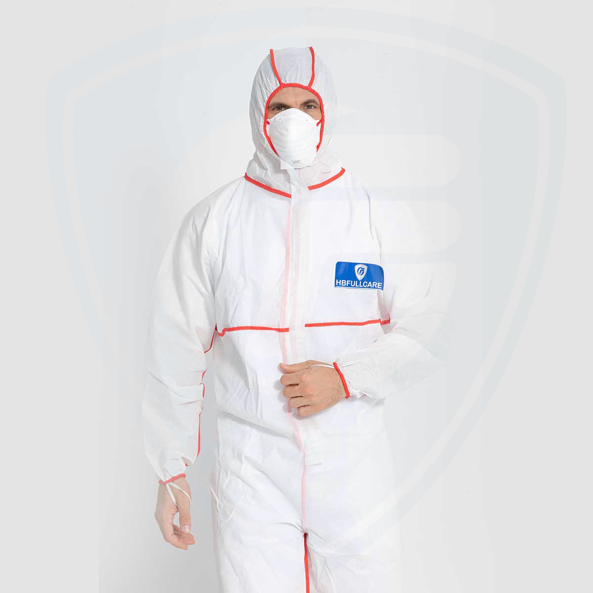 Vêtements de protection jetables Combinaison à ourlet respirante non tissée à l'épreuve de la poussière et des éclaboussures