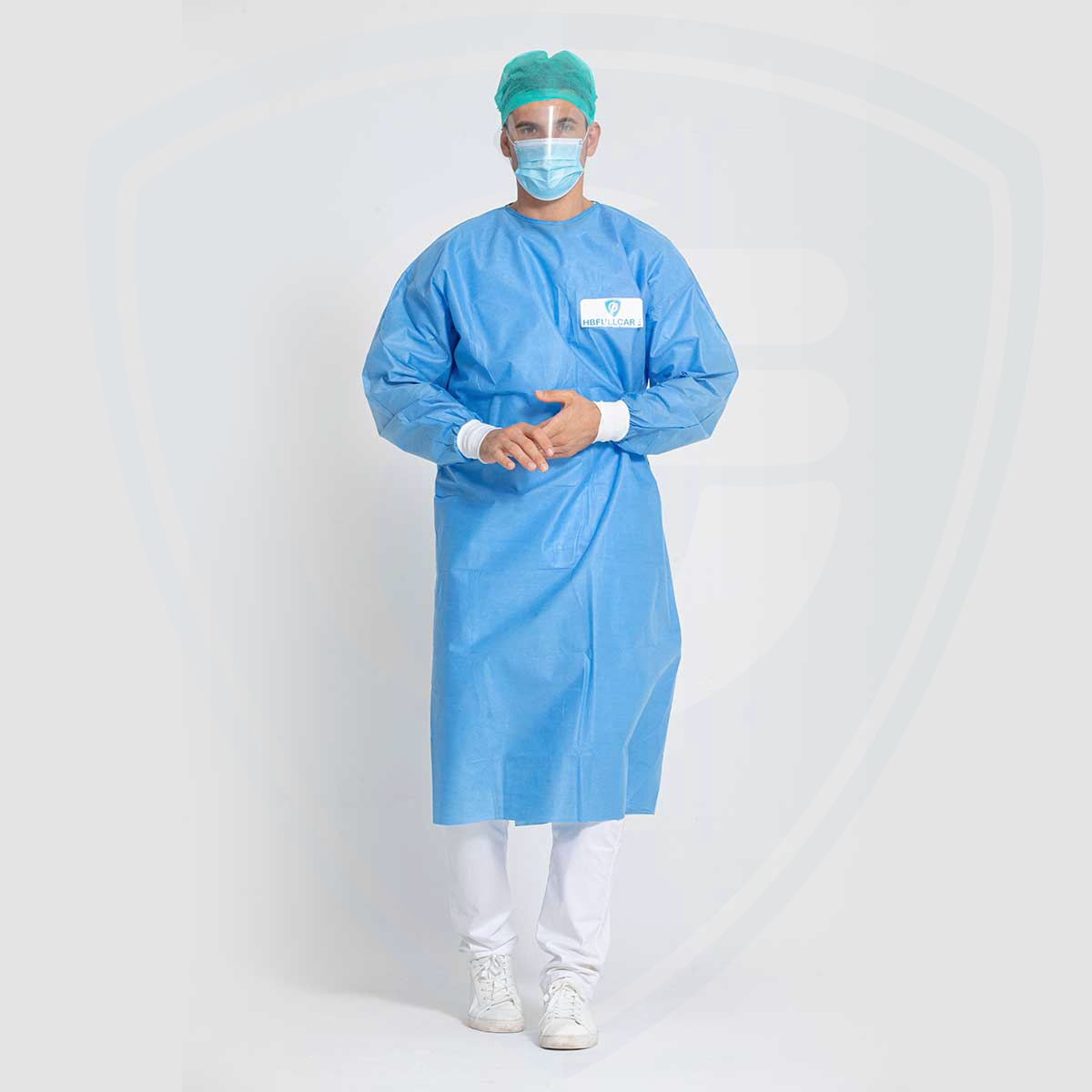 Robe chirurgicale jetable imperméable autoclavable bleue pour l'hôpital/cliniques AAMI PB70 Level3